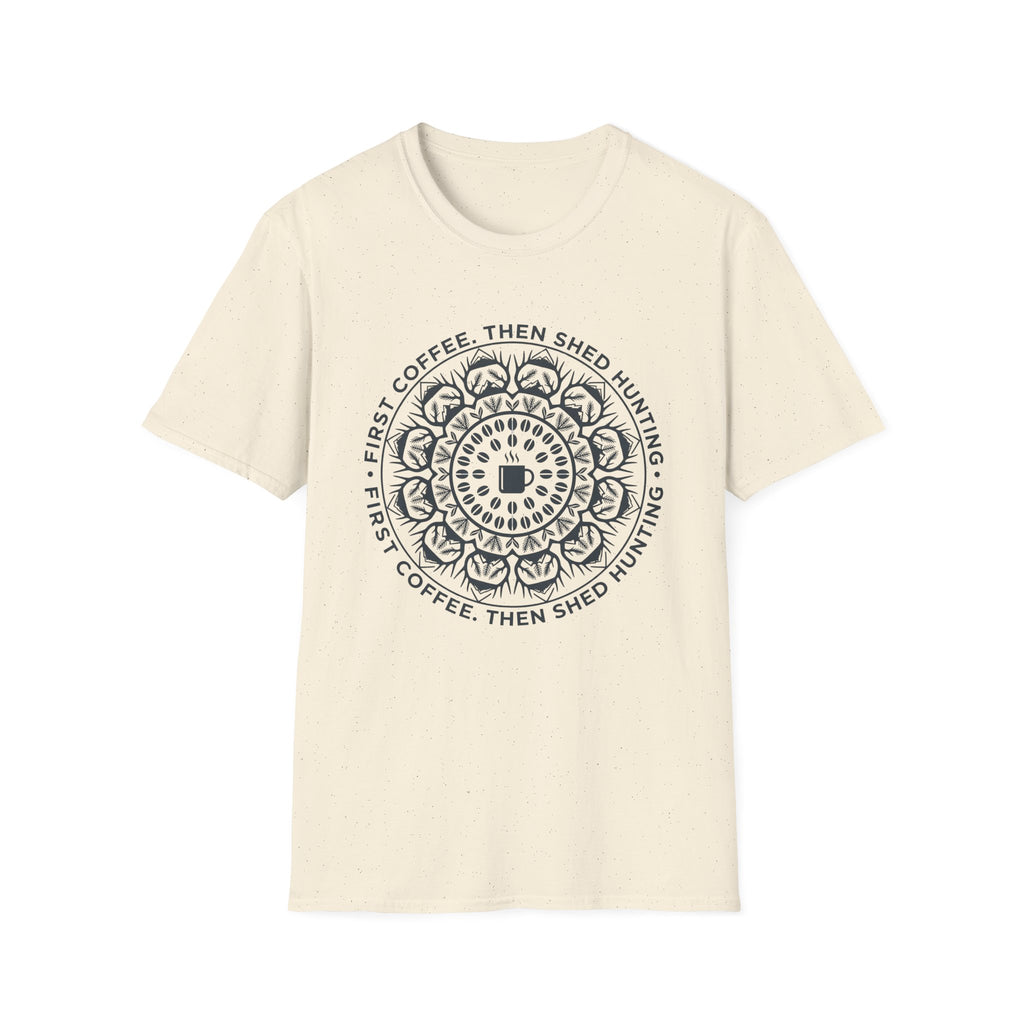 First Coffee Then Shed Hunting Mandala T-Shirt