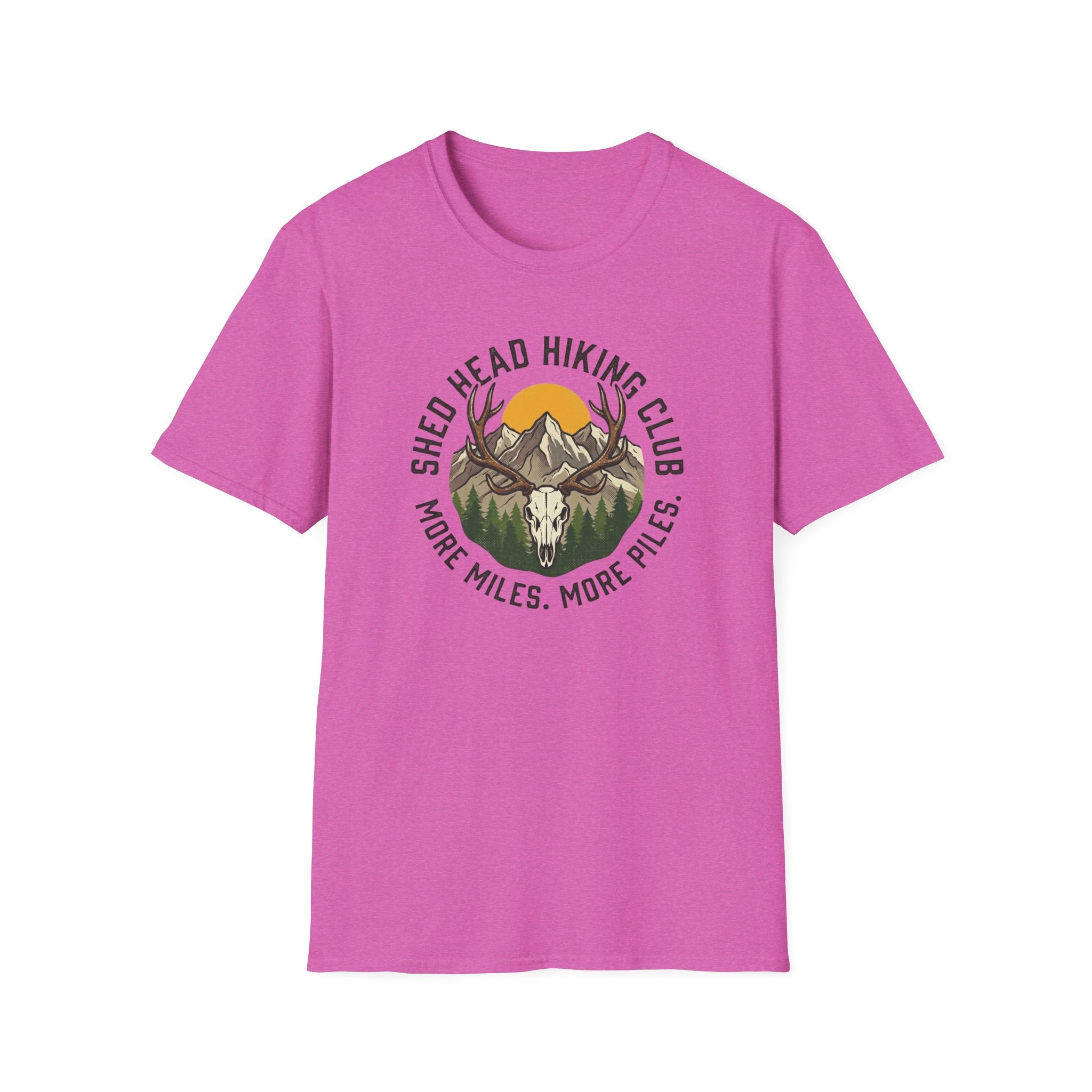 Shed Head Hiking Club. More Miles. More Piles. T-Shirt