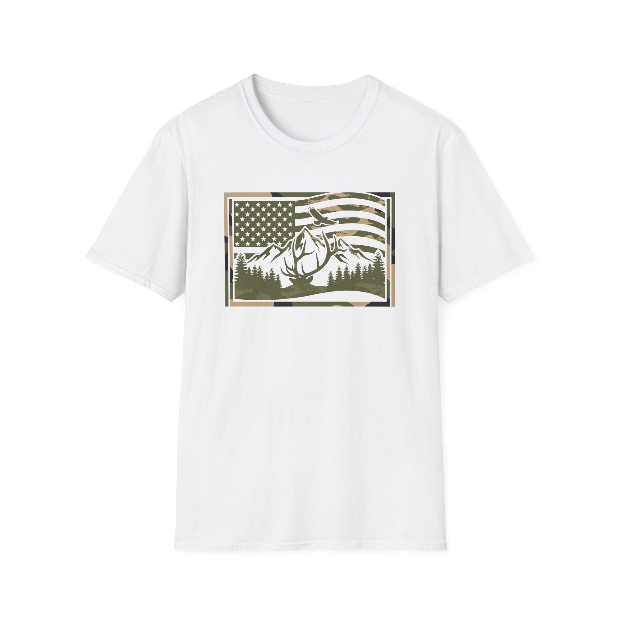 Camo Flag & Elk T-Shirt