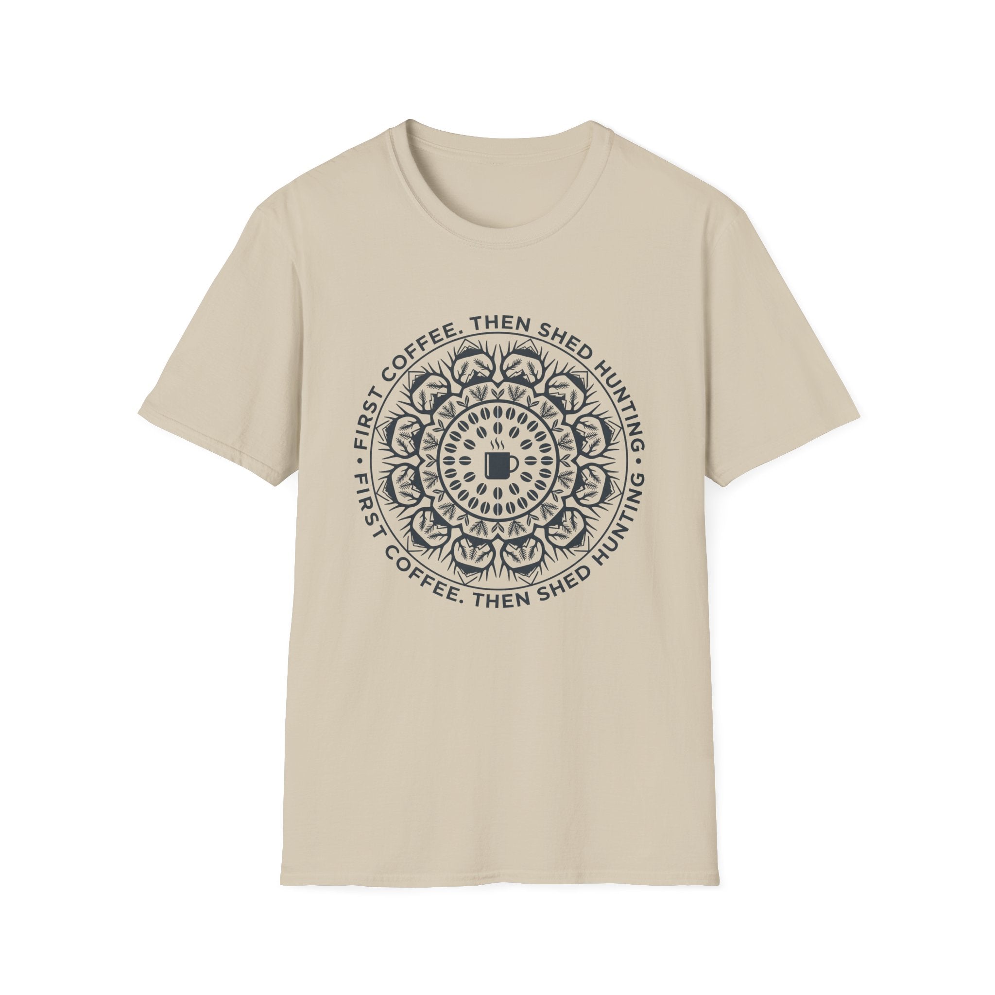 First Coffee Then Shed Hunting Mandala T-Shirt