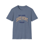 Eat. Sleep. Shed Hunt. Repeat. Collegiate T-Shirt