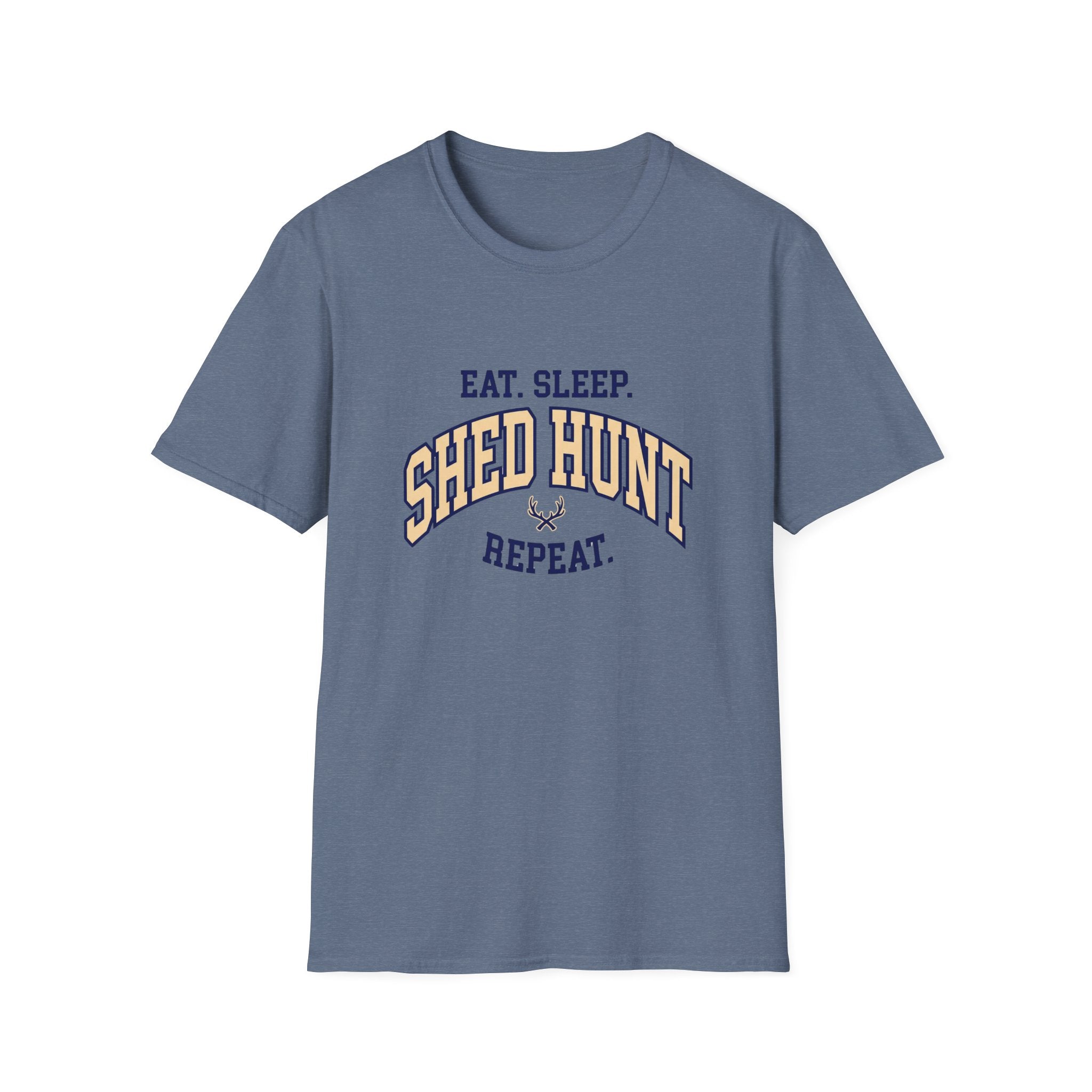 Eat. Sleep. Shed Hunt. Repeat. Collegiate T-Shirt