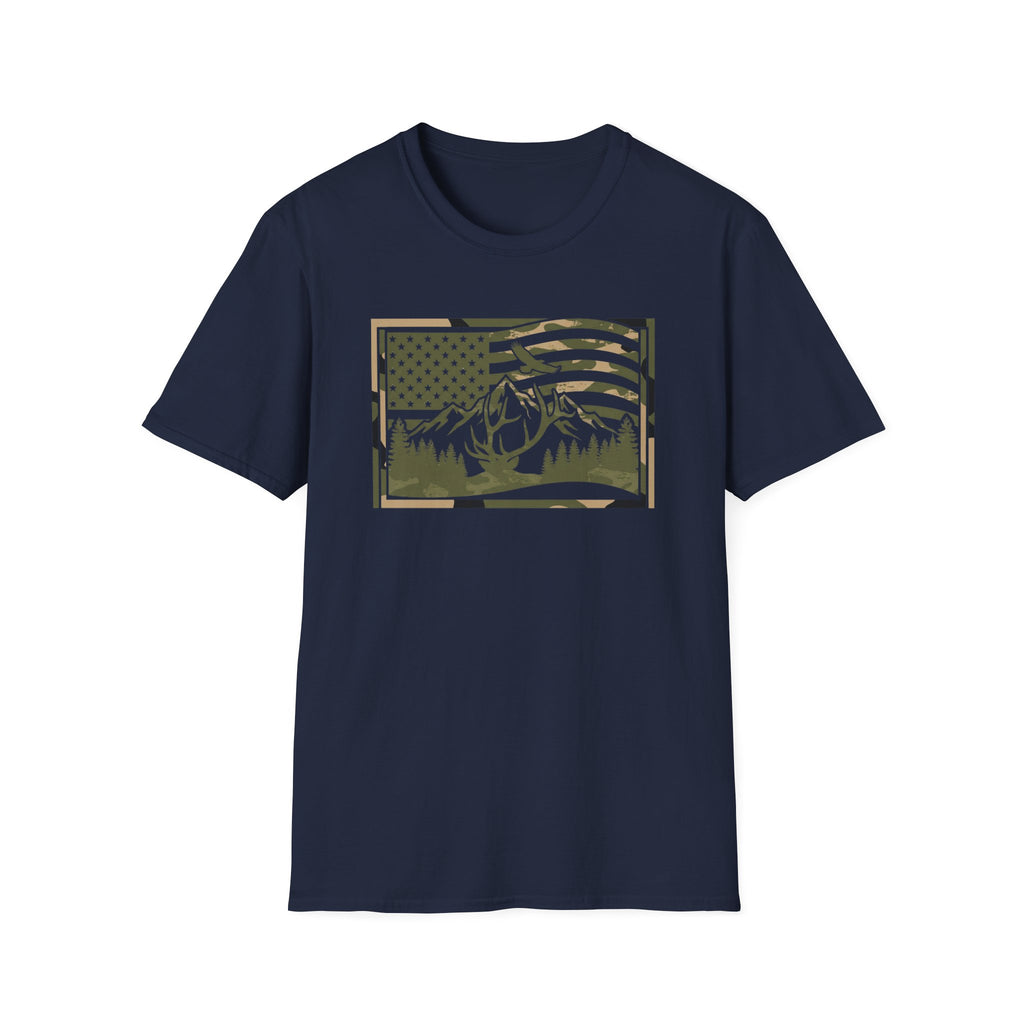 Camo Flag & Elk T-Shirt