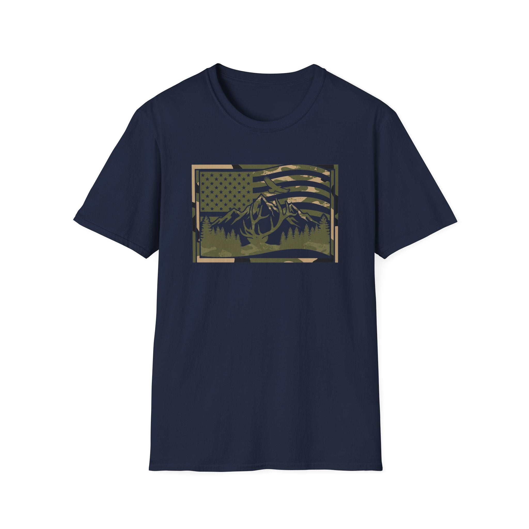 Camo Flag & Elk T-Shirt