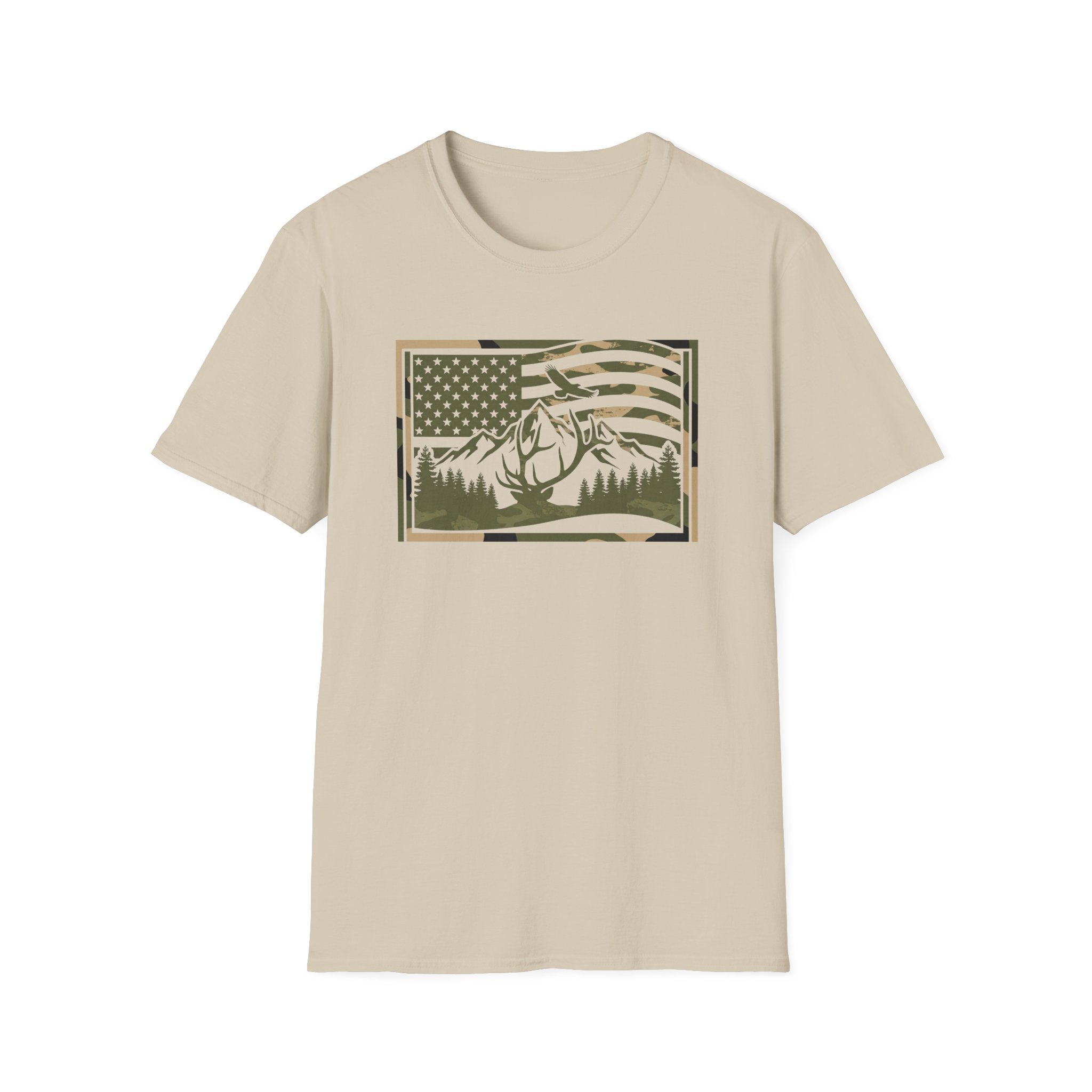 Camo Flag & Elk T-Shirt