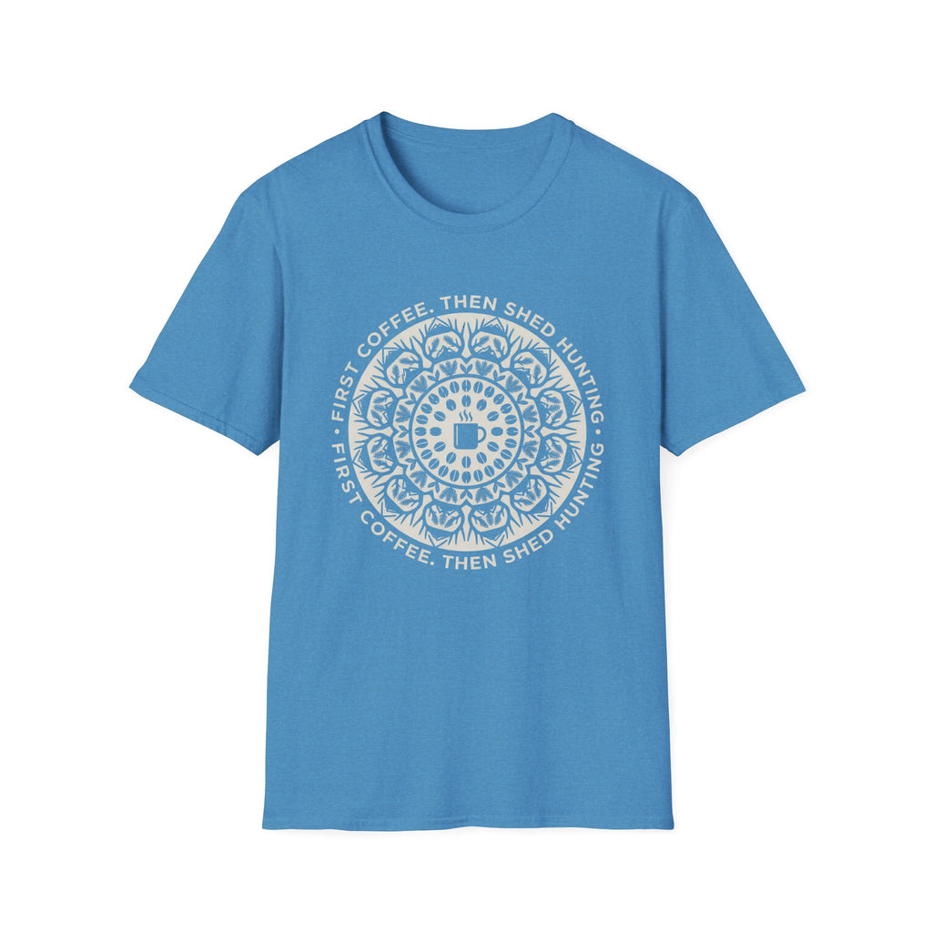 First Coffee Then Shed Hunting Mandala T-Shirt