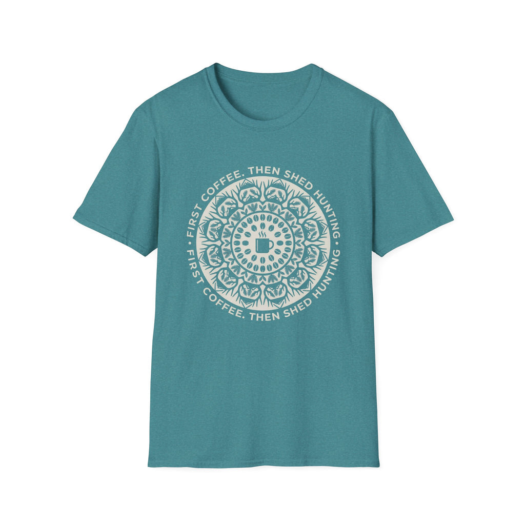 First Coffee Then Shed Hunting Mandala T-Shirt