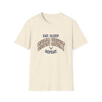 Eat. Sleep. Shed Hunt. Repeat. Collegiate T-Shirt