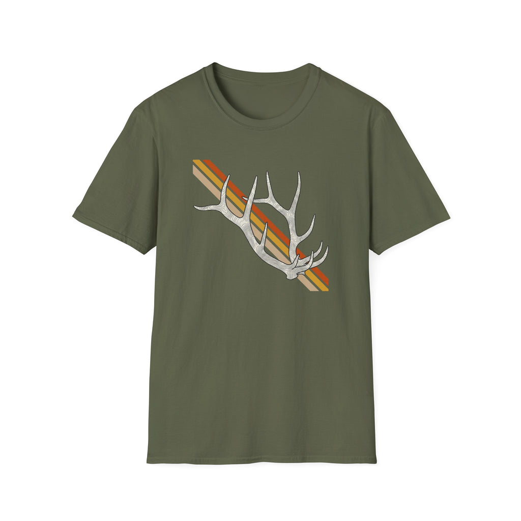 Sunset Stripe Elk Sheds T-Shirt