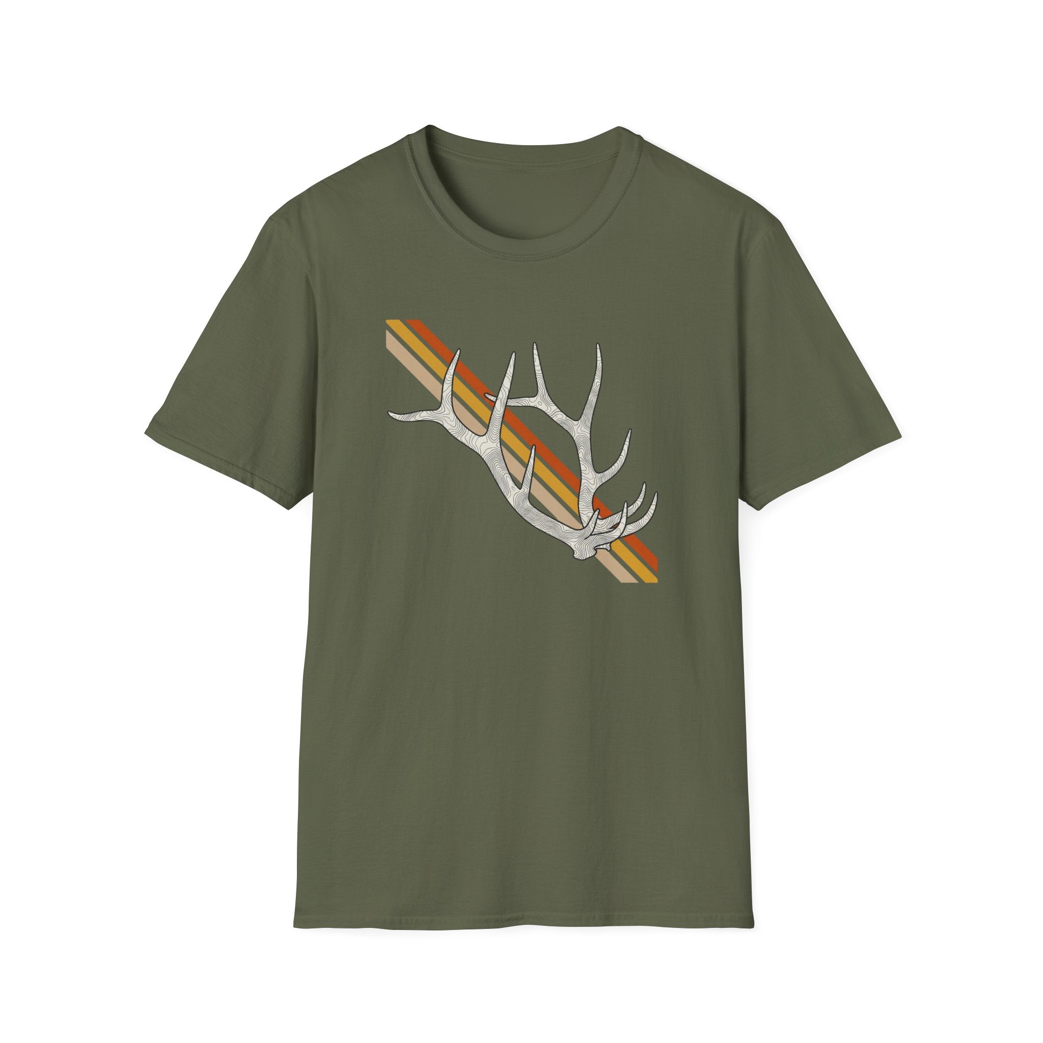 Sunset Stripe Elk Sheds T-Shirt