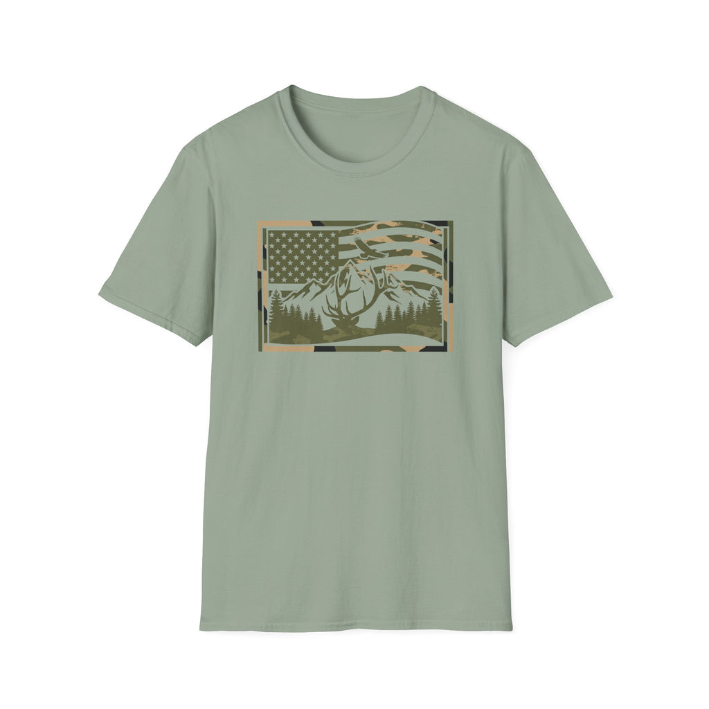Camo Flag & Elk T-Shirt