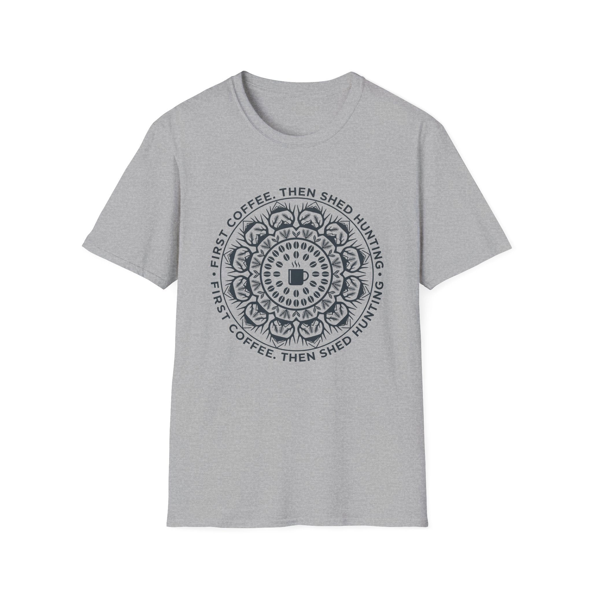 First Coffee Then Shed Hunting Mandala T-Shirt