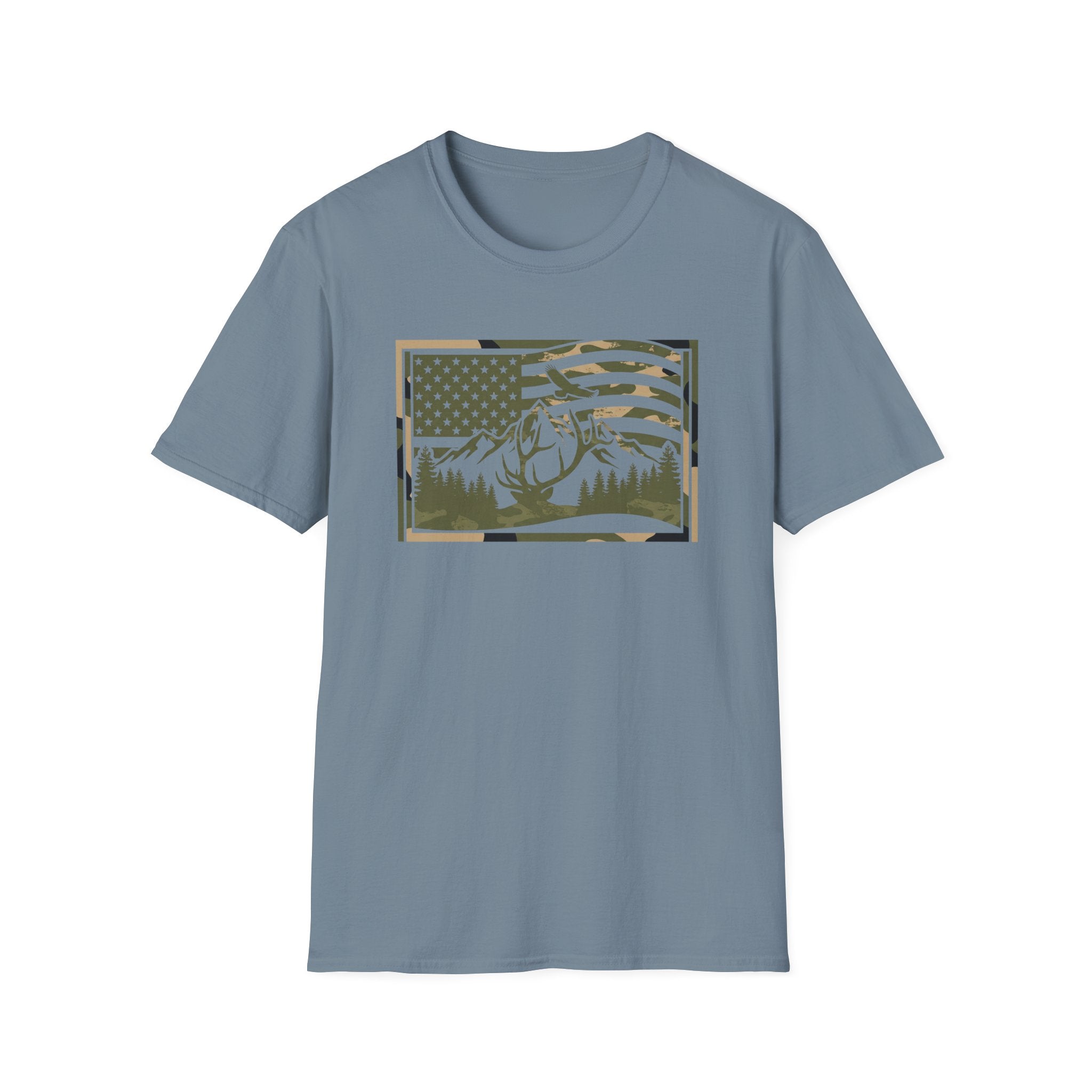 Camo Flag & Elk T-Shirt