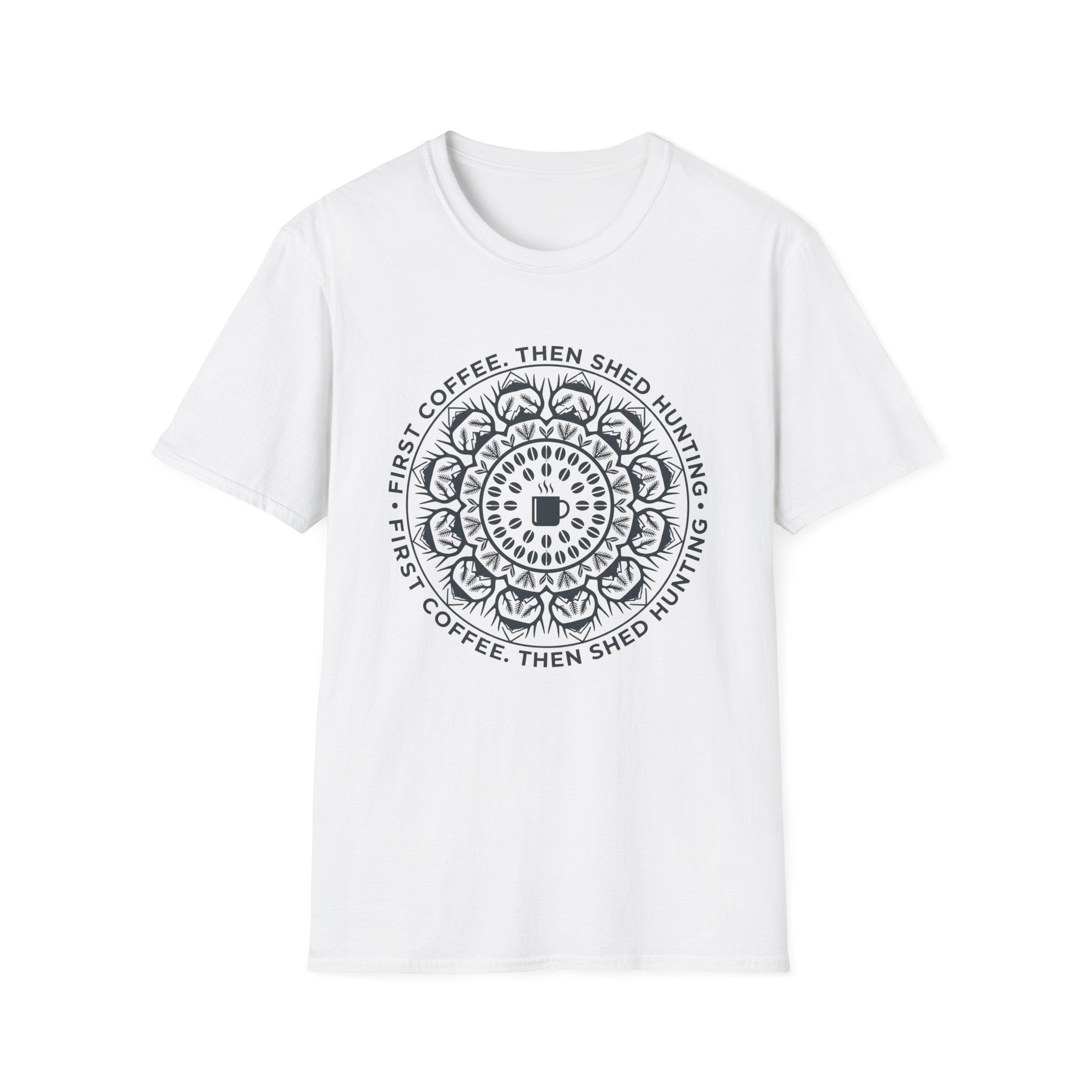 First Coffee Then Shed Hunting Mandala T-Shirt