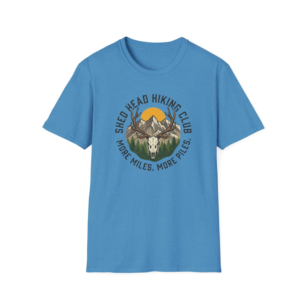 Shed Head Hiking Club. More Miles. More Piles. T-Shirt