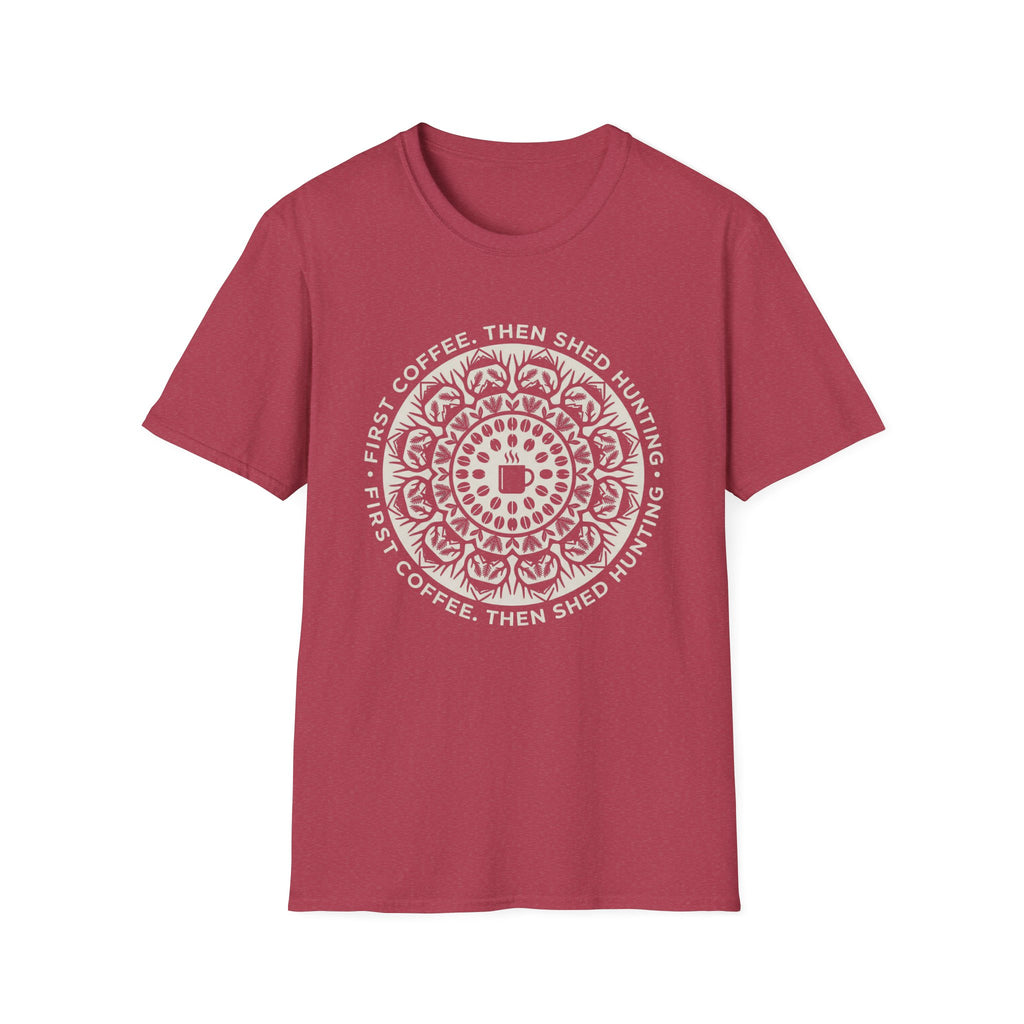 First Coffee Then Shed Hunting Mandala T-Shirt