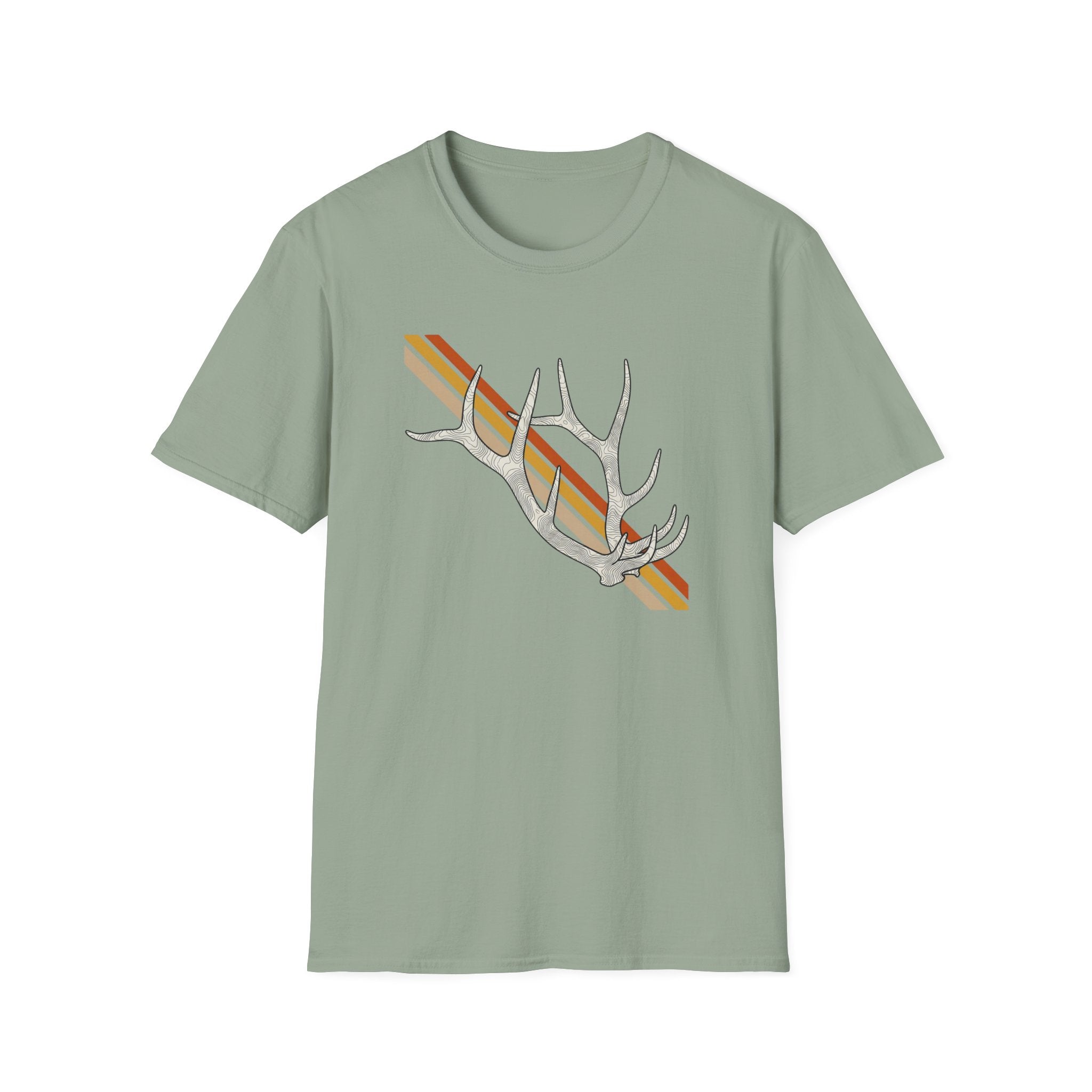 Sunset Stripe Elk Sheds T-Shirt
