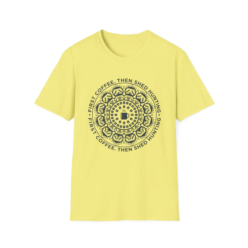 First Coffee Then Shed Hunting Mandala T-Shirt