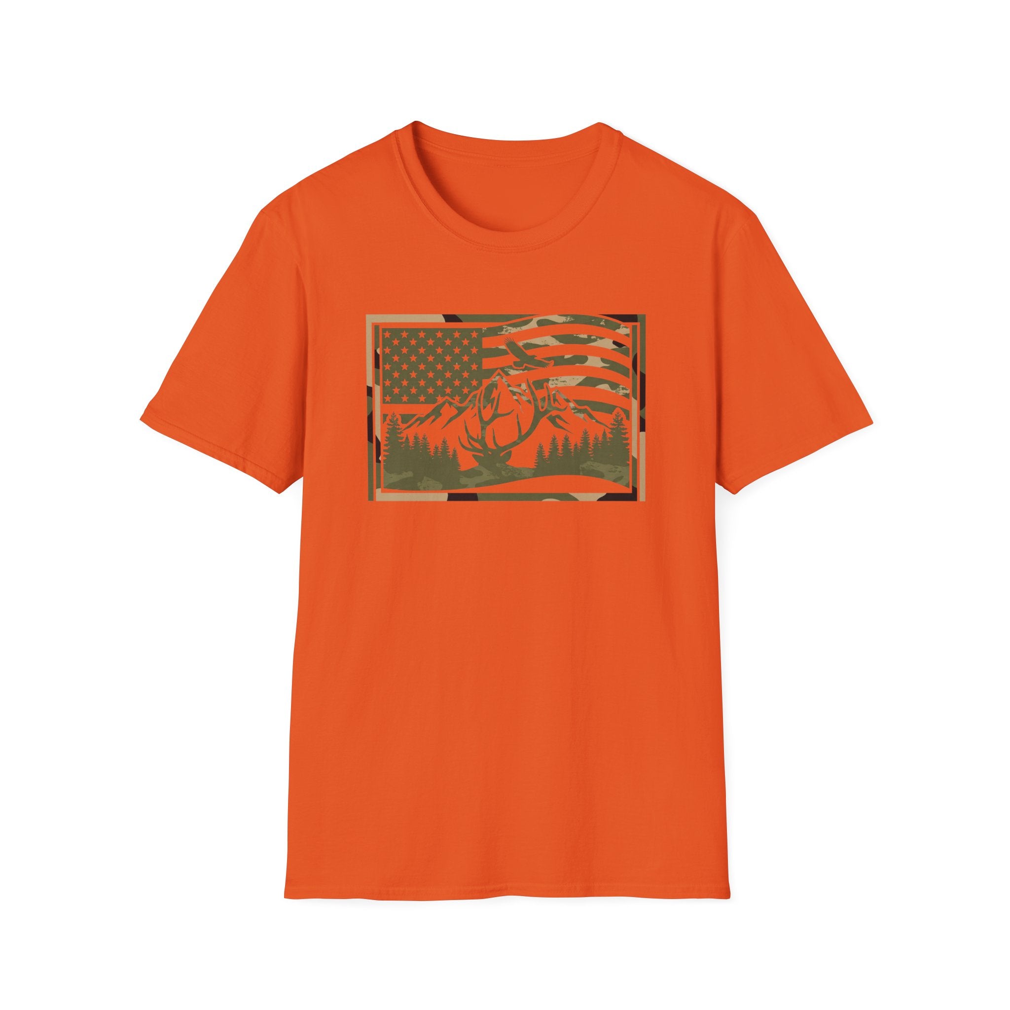 Camo Flag & Elk T-Shirt