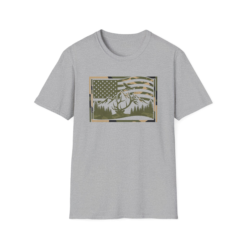 Camo Flag & Elk T-Shirt