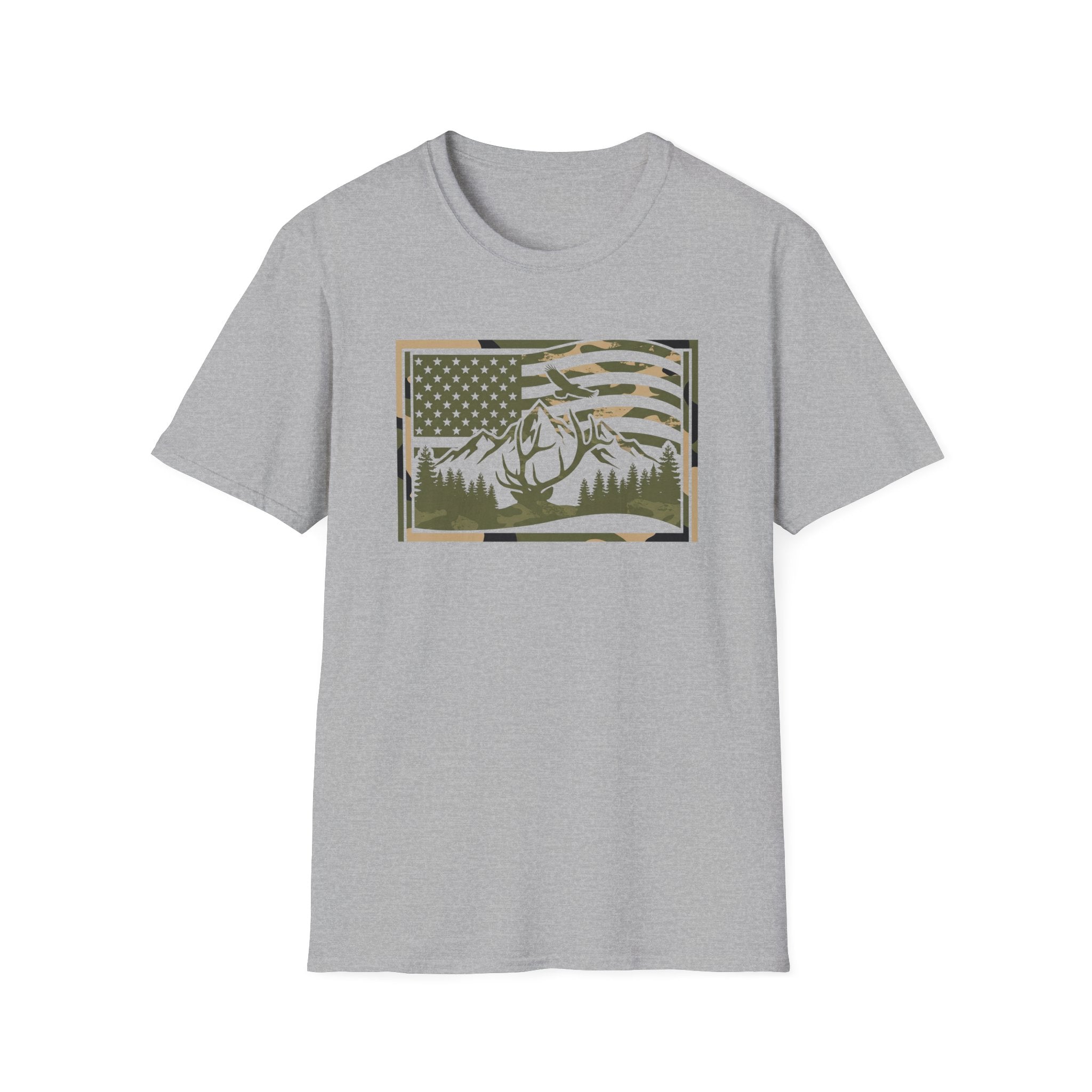 Camo Flag & Elk T-Shirt