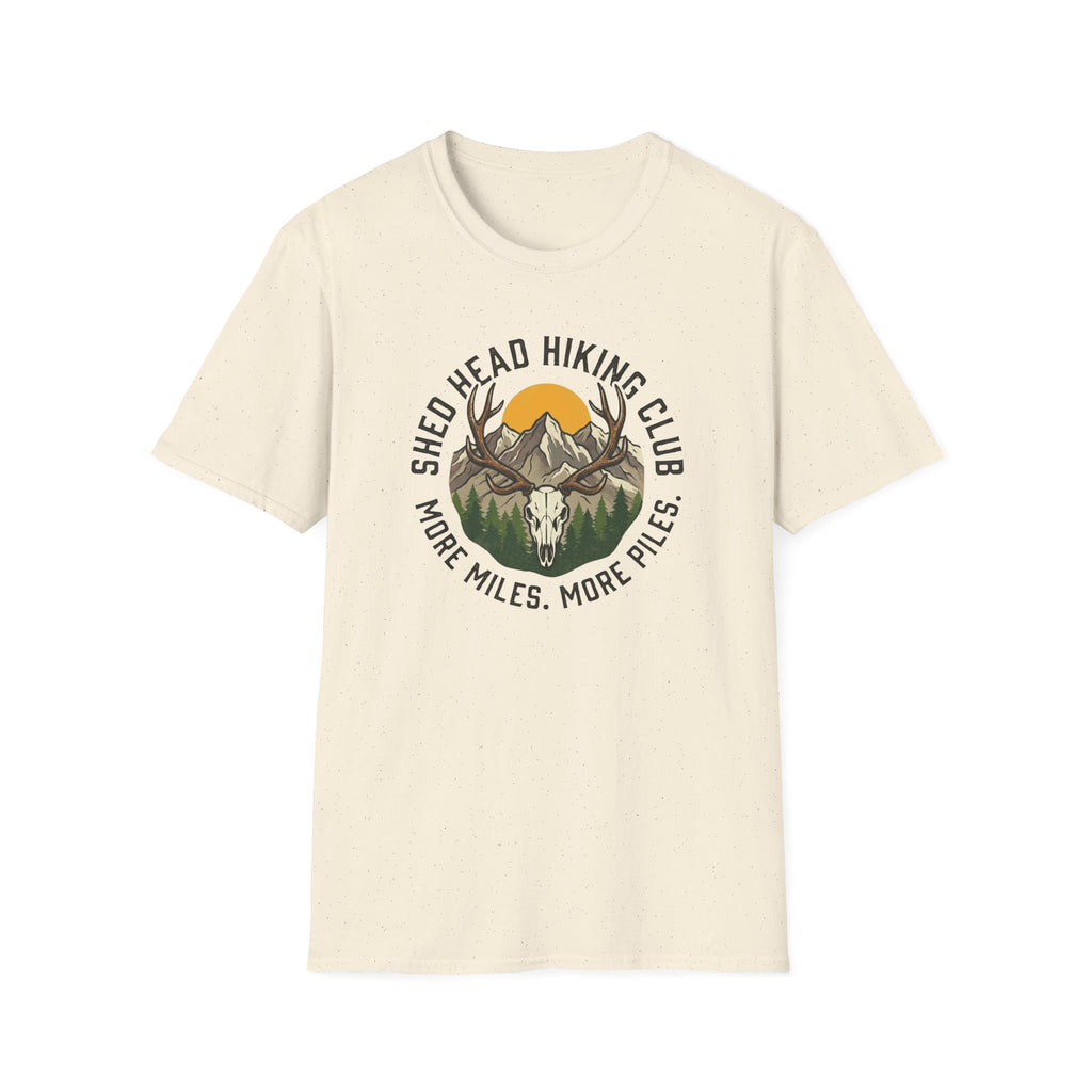Shed Head Hiking Club. More Miles. More Piles. T-Shirt