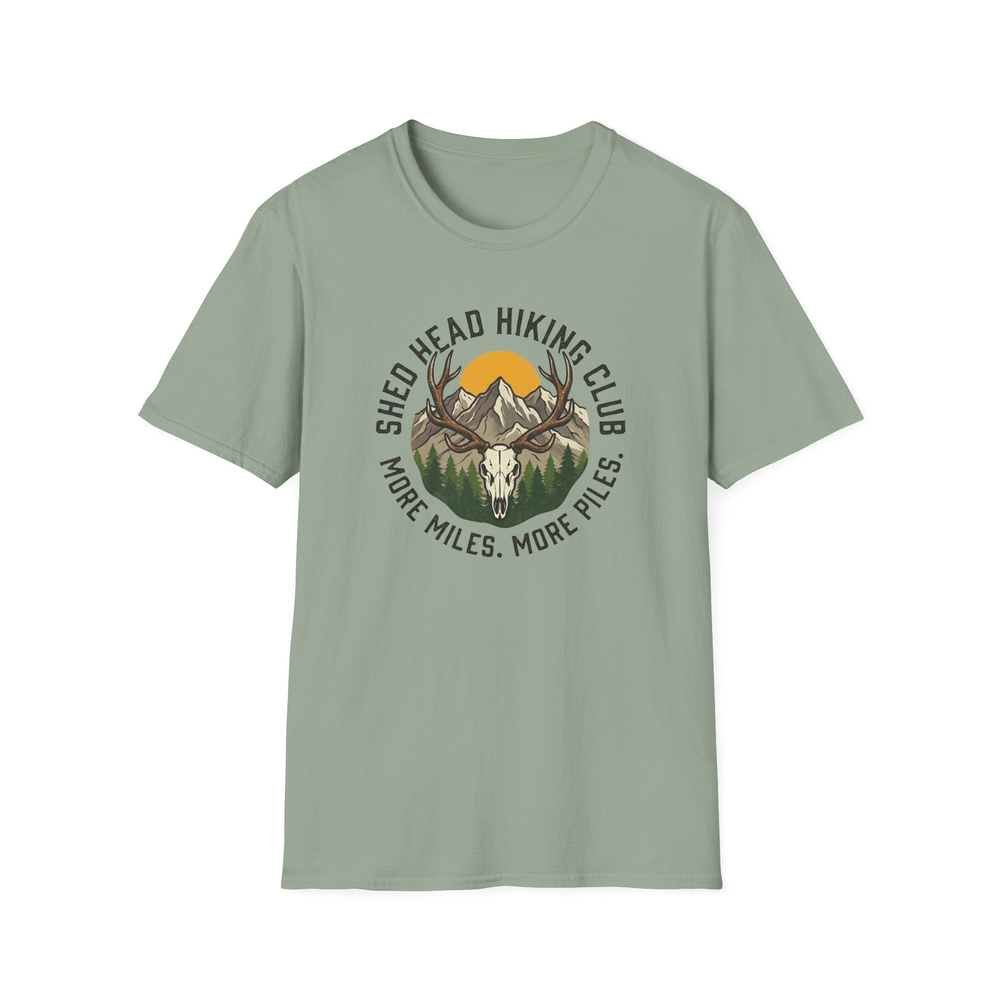 Shed Head Hiking Club. More Miles. More Piles. T-Shirt
