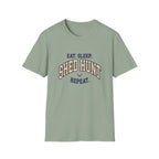 Eat. Sleep. Shed Hunt. Repeat. Collegiate T-Shirt