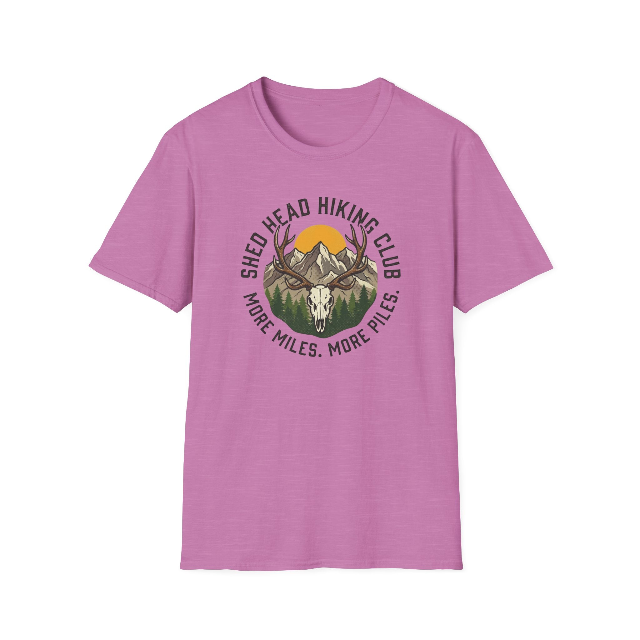 Shed Head Hiking Club. More Miles. More Piles. T-Shirt