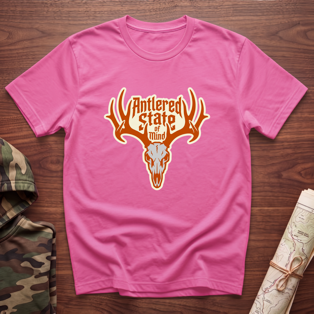 Antlered State Of Mind Skull T-Shirt