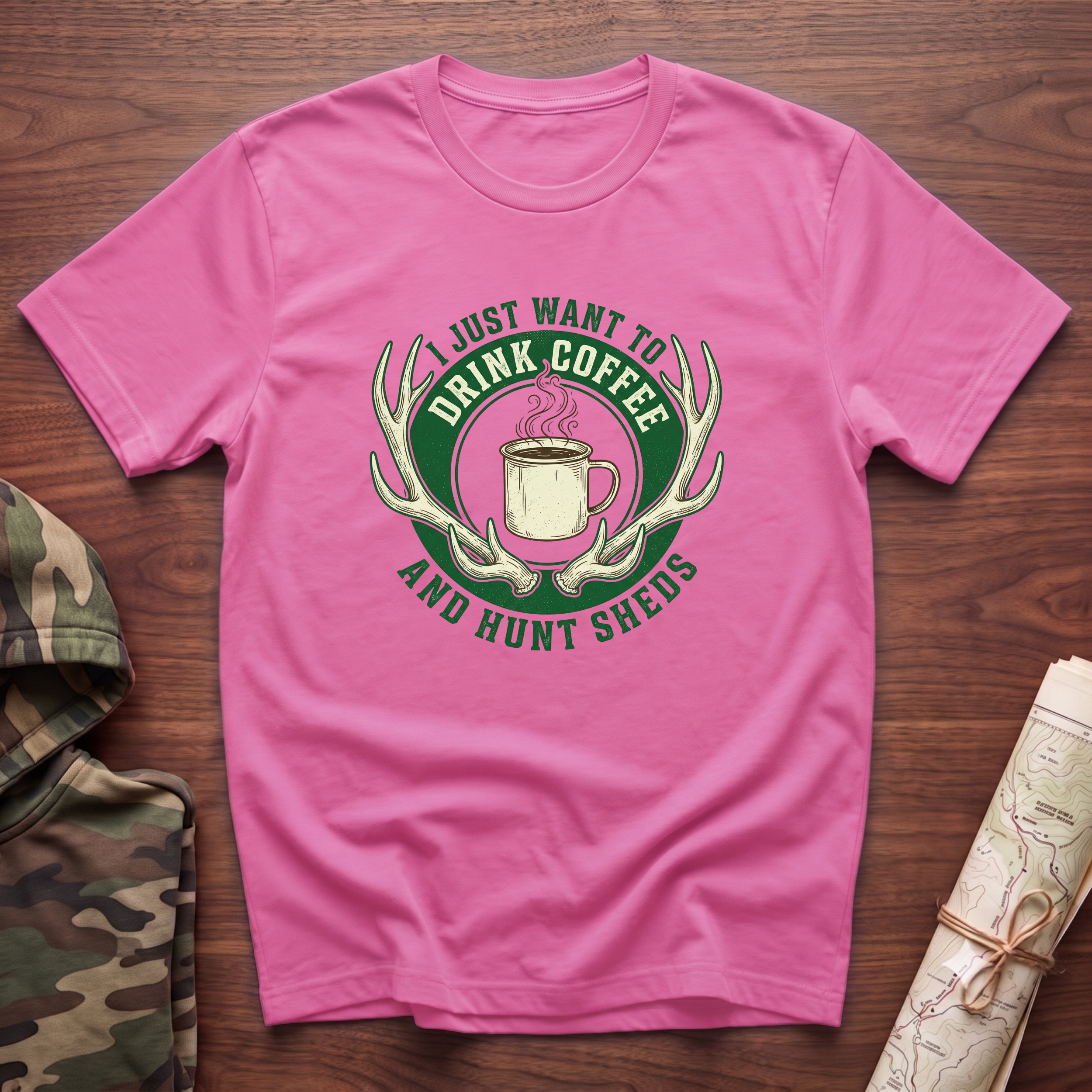 I Just Want To Drink Coffee & Hunt Sheds T-Shirt
