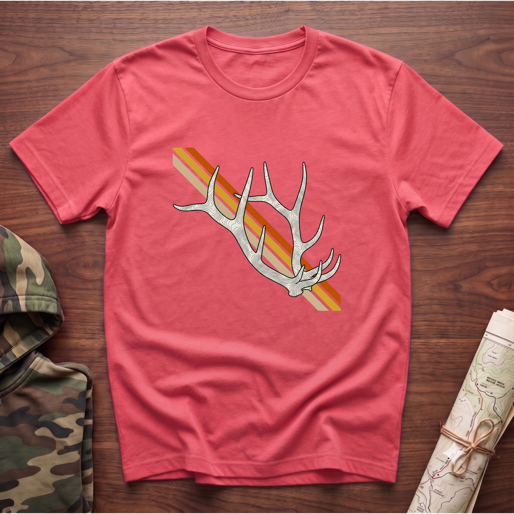 Sunset Stripe Elk Sheds T-Shirt