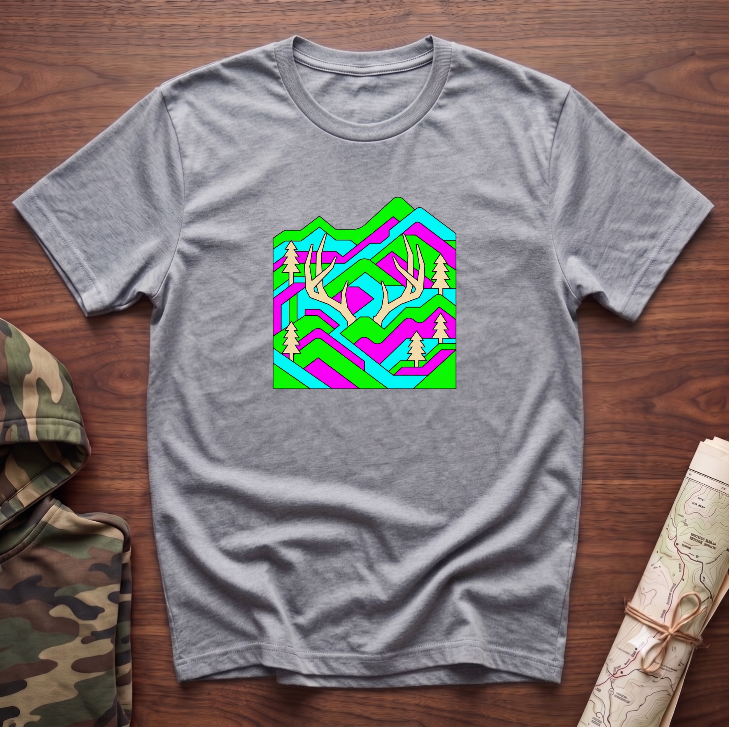 Neon Mountain Sheds T-Shirt