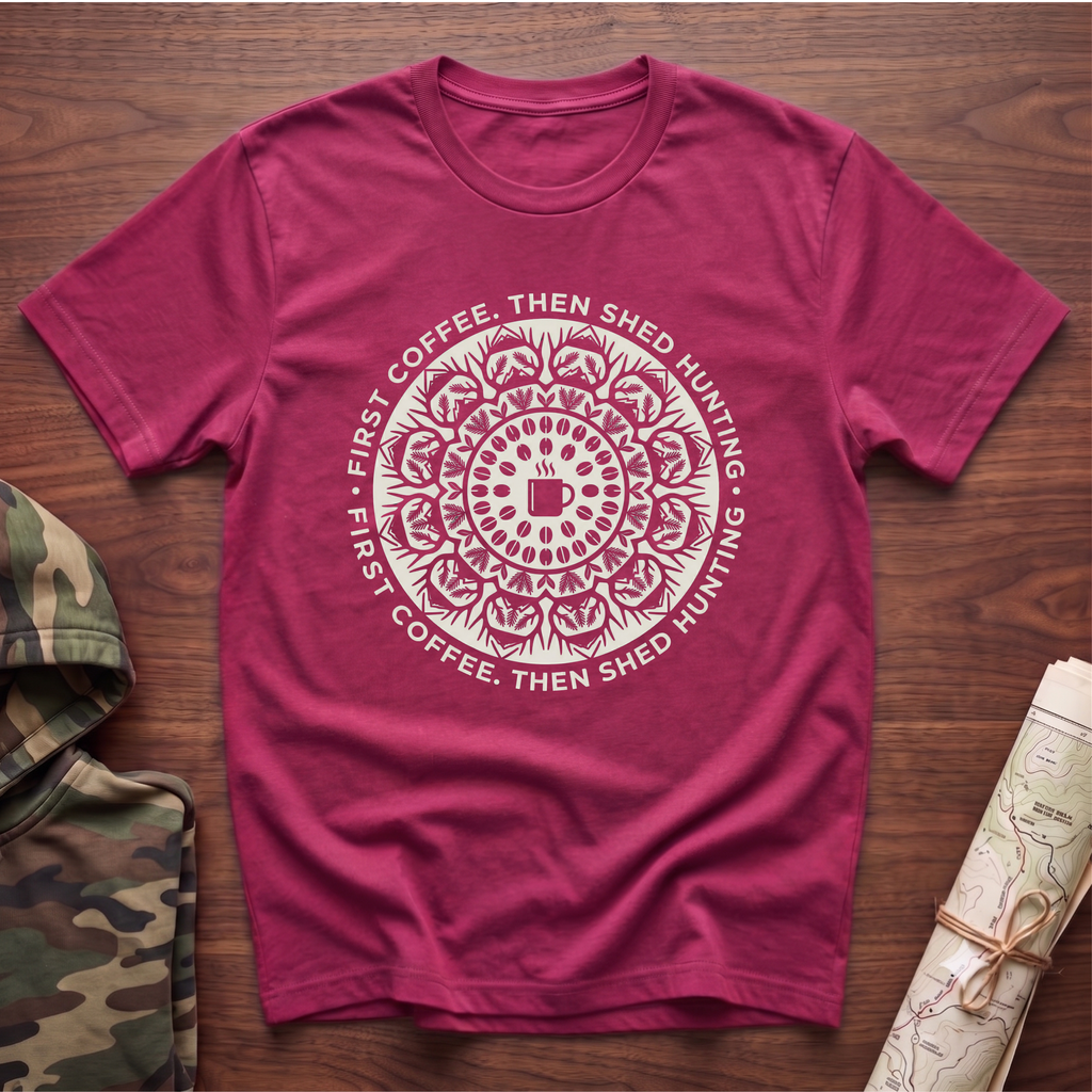 First Coffee Then Shed Hunting T-Shirt