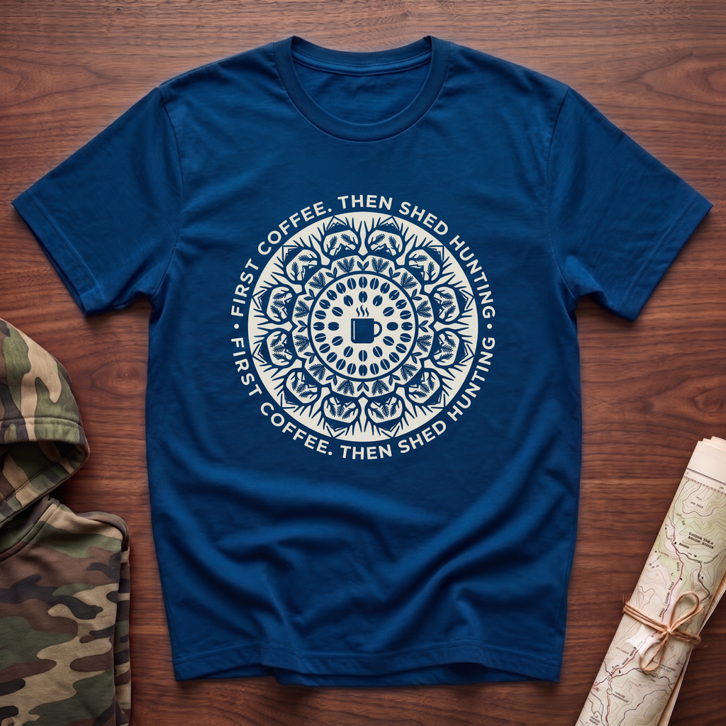 First Coffee Then Shed Hunting T-Shirt