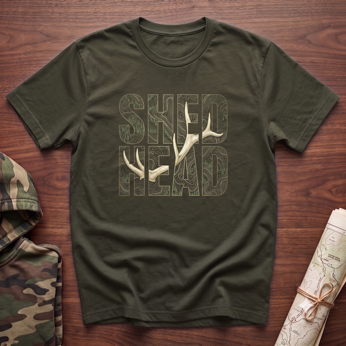 SHED HEAD Elk Shed Topography T-Shirt