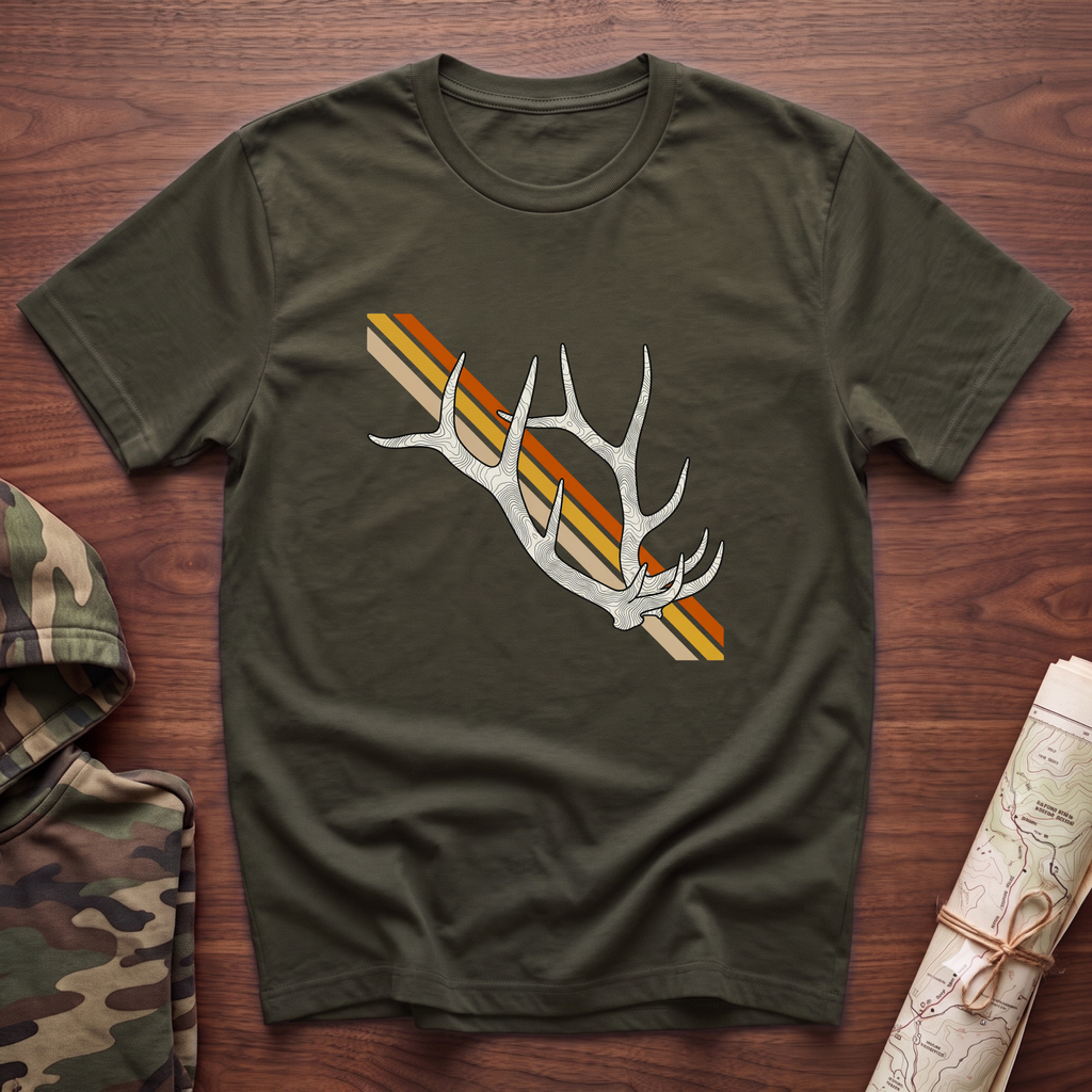 Sunset Stripe Elk Sheds T-Shirt
