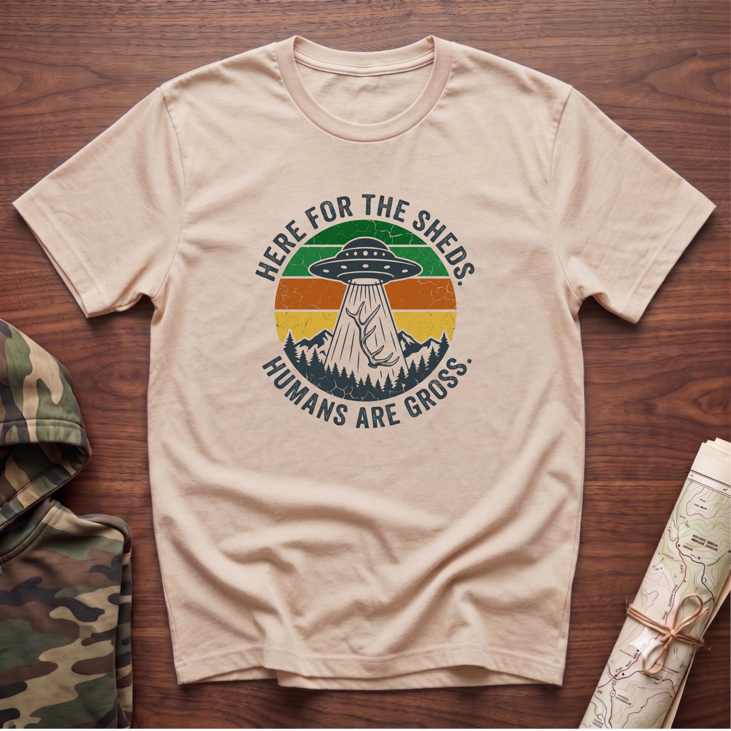 Here For the Sheds. Humans Are Gross. T-Shirt