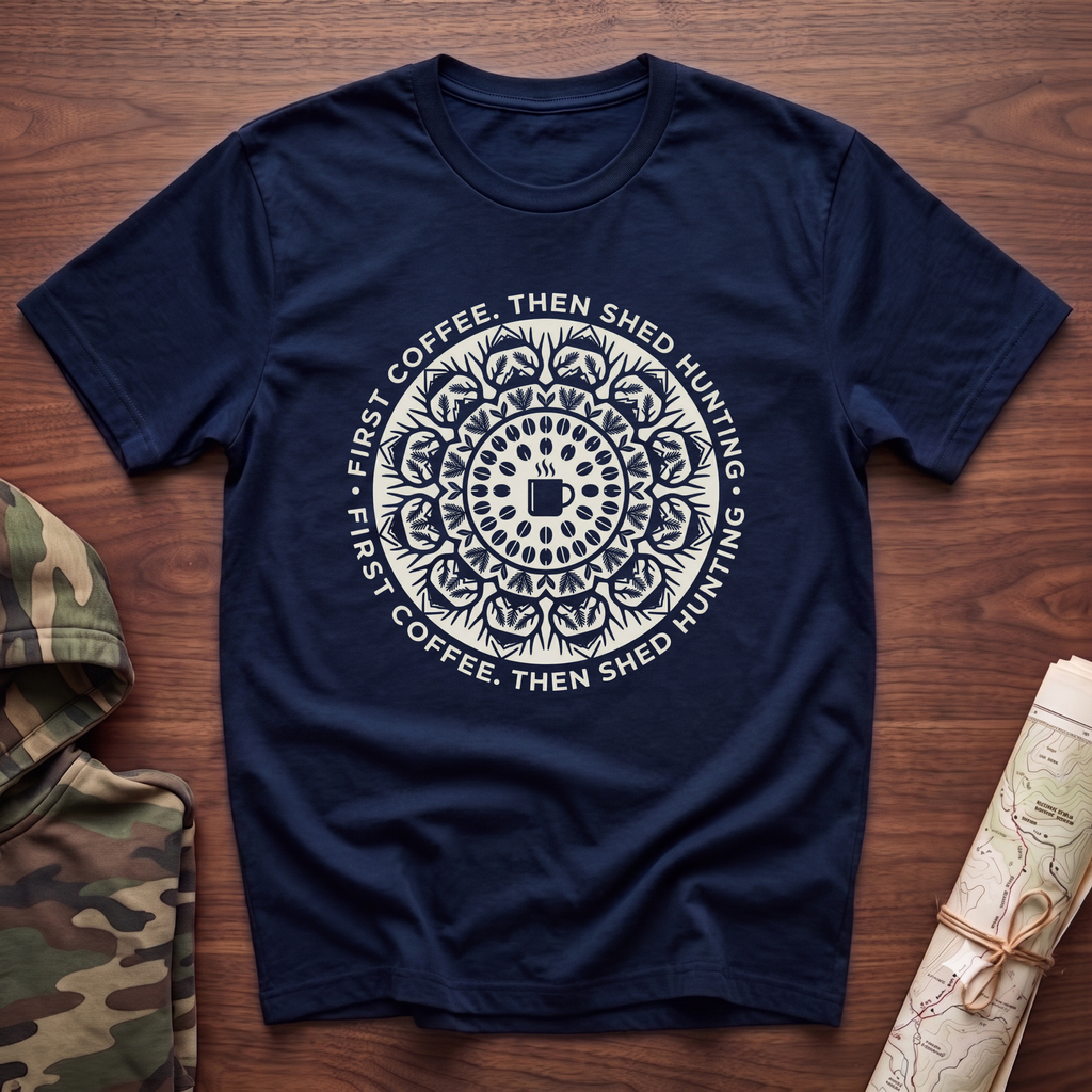 First Coffee Then Shed Hunting T-Shirt
