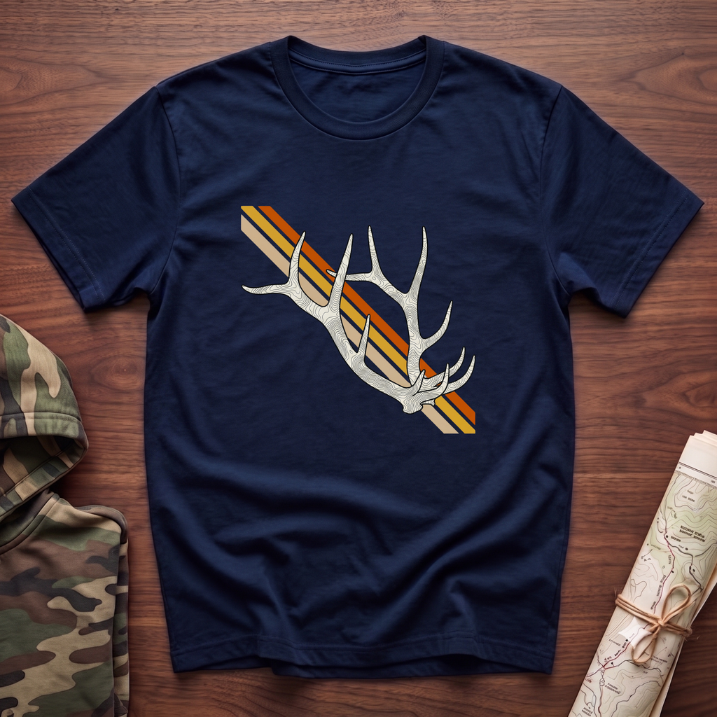 Sunset Stripe Elk Sheds T-Shirt