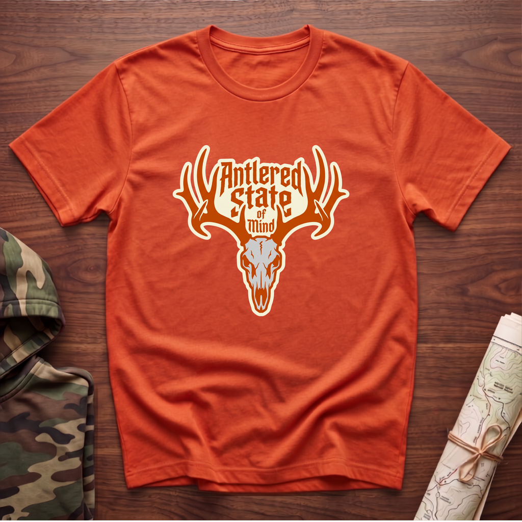 Antlered State Of Mind Skull T-Shirt