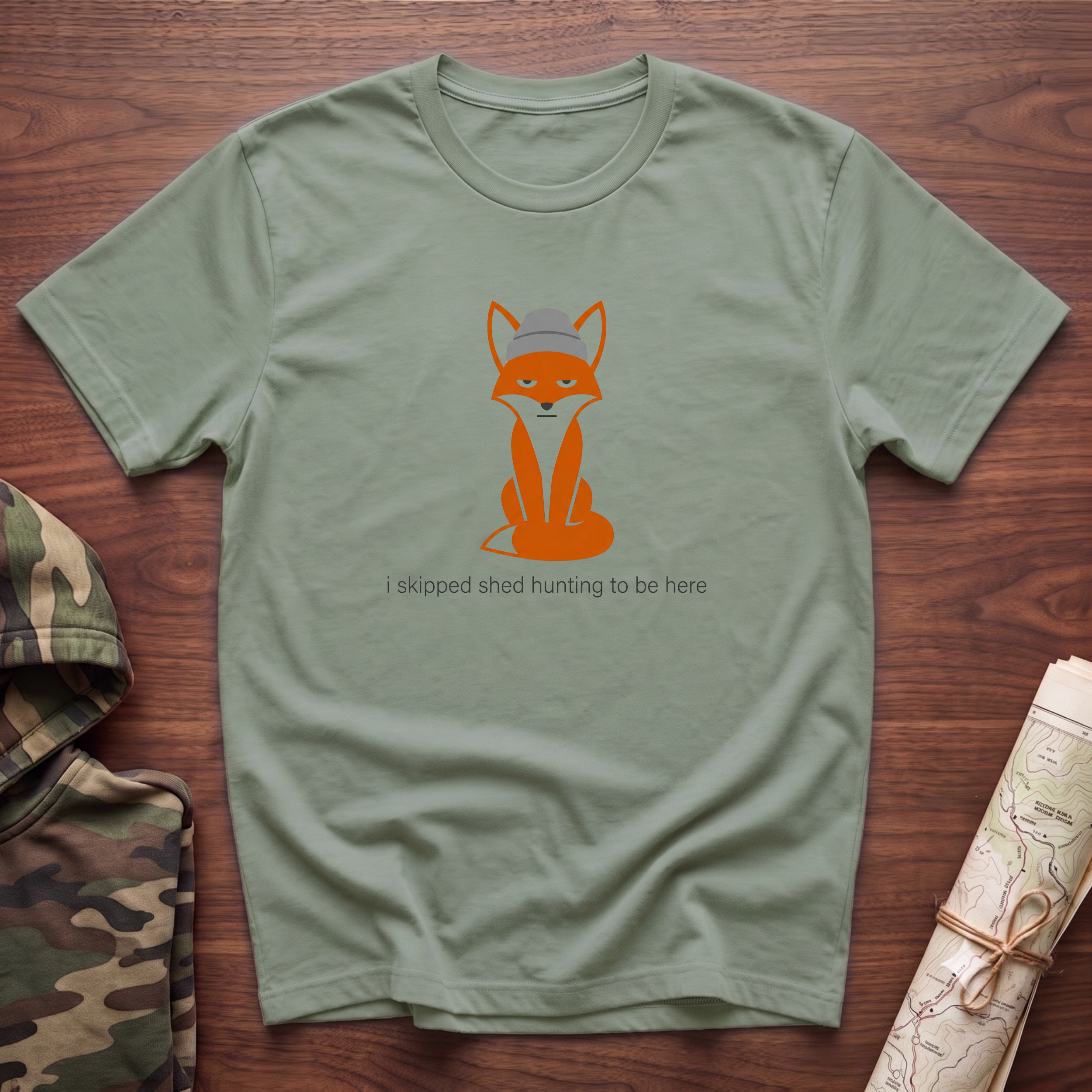 I Skipped Shed Hunting To Be Here Fox T-Shirt
