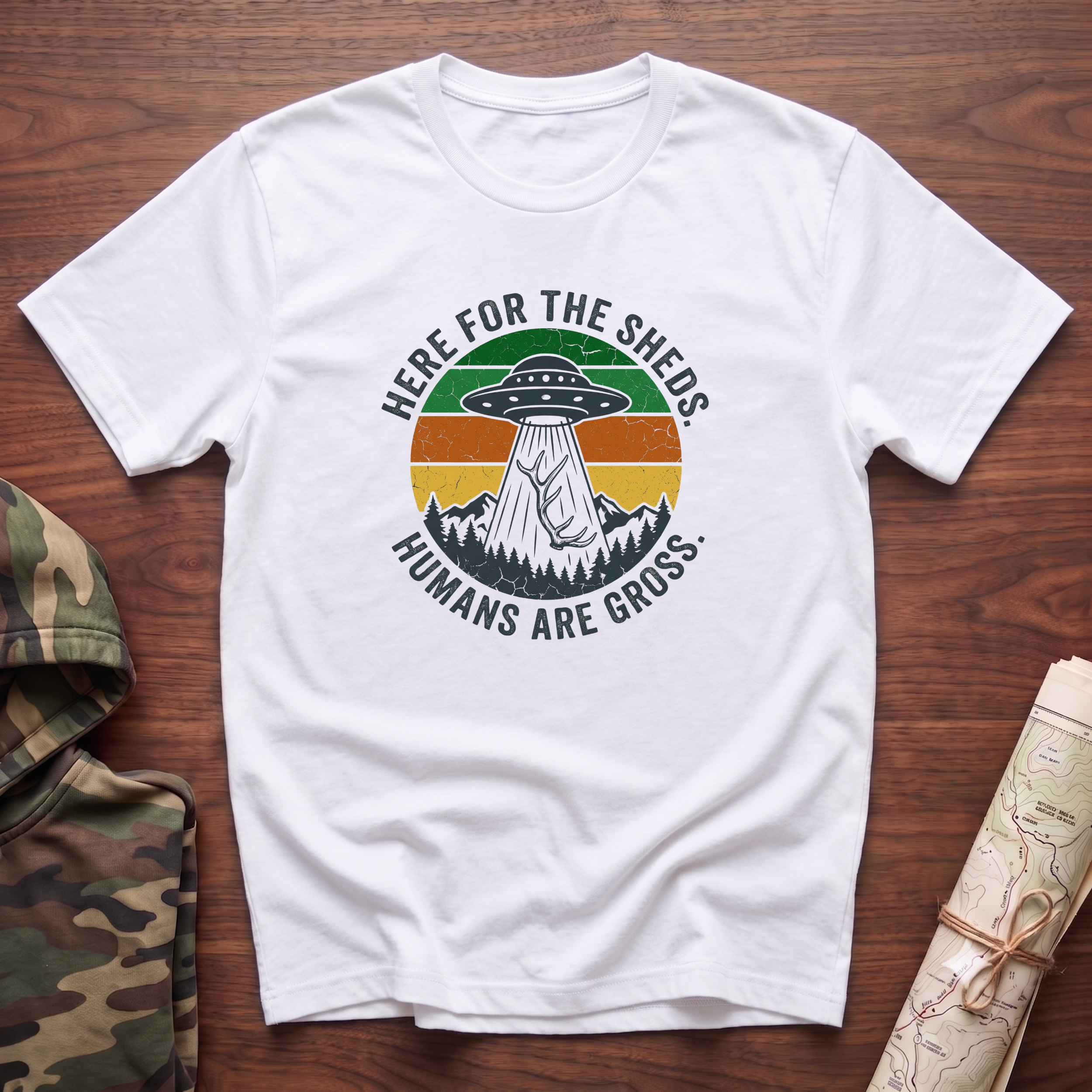 Here For the Sheds. Humans Are Gross. T-Shirt